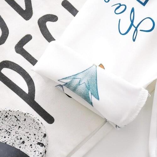 Boys Girls Letter Tree Print Buttons Shirt Top Pants Sleepwear Set Kids Pajamas