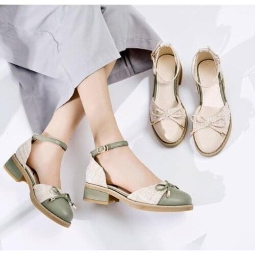 Baotou Sandals Women Fairy Style Roman Shoes 2021 Spring Summer New Straight-Line Buckle Retro Women Shoes kawaii lolita shoes