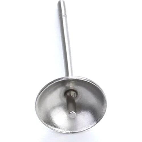 100pcs/lot Silver Tone Blank Earring Setting Base Fit 3/4/5/6/8mm Cabochon Stainless Steel Stud Earrings Jewelry Making F5027