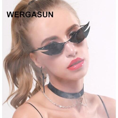 WERGASUN Cat Eye Sunglasses Women Metal Frame 2020 Fashion Vintage Gradient Sun Glasses For Female UV400 Shades