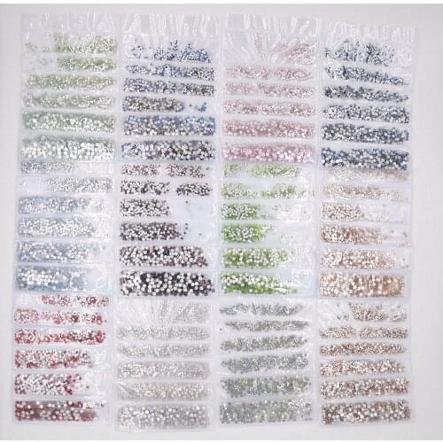 1728PCS Make Up Rhinestones For Nail Art Glass SS3-SS10 Nail Crystal Rhinestone Nail Art Decorations DIY Nails Accessoires