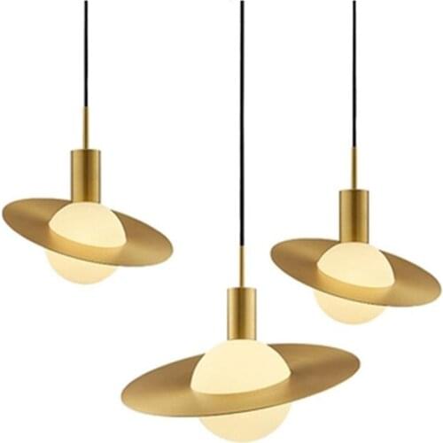 LED 5W Pendent Lamp Golden Creative Suspension Light Single Head Living Room Decoration Restaurant Bedroom Bedside Hotel Droplig