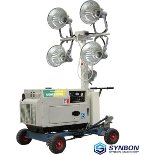 SYNBON Hand Push Light Tower Emergency mobile lighting vehicle Night construction Multifunctional emergency mobile light tower