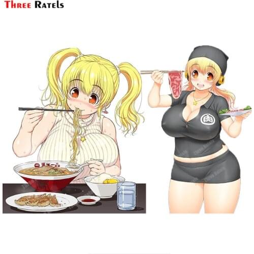 Three Ratels A369 Super Pochaco Cute Anime Girl Car Stickers Car Accessories Decal Occlusion Scratch Decoration Vinyl Materal