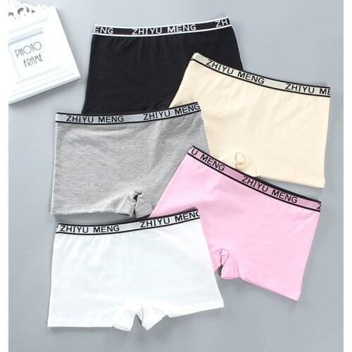 New Fashion Solid Underwear Woman Breathable Four Seasons Soft Panties Boxer Briefs Female Man Underwear Panty Boxer Shorts