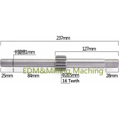 Milling Machine B166 Part Gear Shaft CNC Mill Head Part Feed Input Shaft For Bridgeport Mill Tool