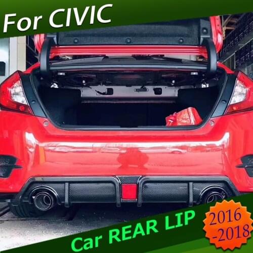 Rear spoiler Bumper lip For Honda Civic Diffuser Protector 2016 2017 2018 Civic Bumper Body kit rear lip rear spoiler