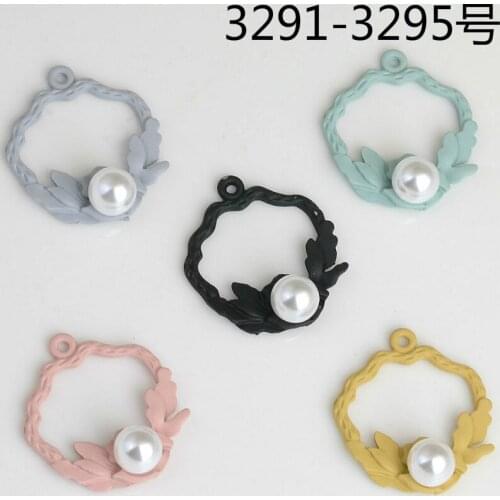 10pc Spray painting Beads Charm hollow Pendants flower triangle geometry alloy DIY accessories of necklace earring