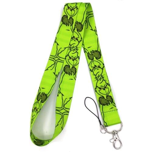 10pcs Dr seuss Christmas Cats Green Lanyard for Keys Phone Cool Neck Strap Lanyard for Camera Whistle ID Badge webbings ribbons