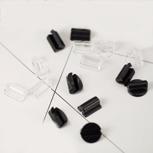 100PCS DIY Handmade Hair Accessory Jewelry Component Rope Buckle Black Transparent Rope Buckle Elastic