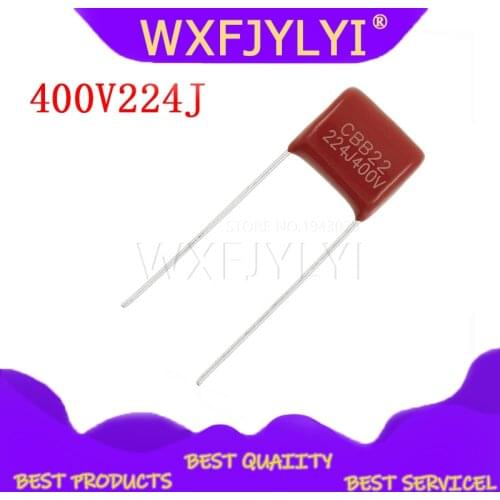 20PCS 400V224J 400V 0.22UF 220NF 400V 224J 224 CBB P10 Polypropylene film capacitor