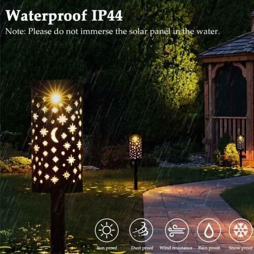 3 In 1 High Brightness Solar Powered Lawn Light Garden Decoration Landscape Stars Moon Outdoor Waterproof Easy Install Iron Art
