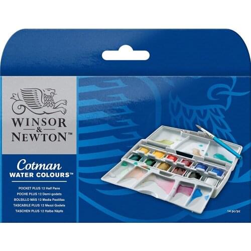 Watercolor Cotman Winsor Newton Cotman S. Paint Set (12 colors) Watercolor Paint Set Tubes Vivid Color Highly Pigmented Perfect