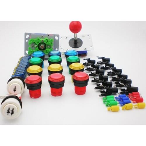 Arcade parts Bundles With Illuminated button LED holders nuts Joystick Microswitch USB game controller for arcade game