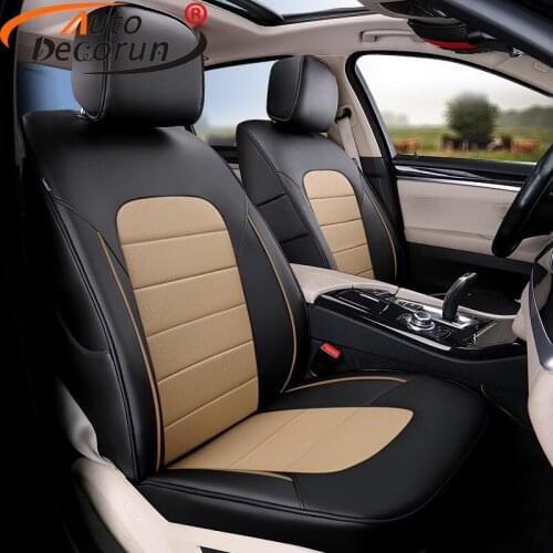 AutoDecorun 17PCS/Set Perforated Cowhide Seat Covers for Peugeot 3008 Accessories Seat Cover 2011 2012 Seats Protector 2009-2014