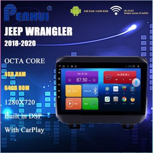 Car DVD for Jeep Wrangler (2018-2020) Car Radio Multimedia Video Player Navigation GPS Android 10.0 double din 5.0