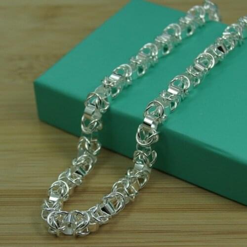 BABYLLNT 925 Sterling Silver Circle Chain Necklaces For Men Women Fashion Statement Necklace Party Jewelry Gift