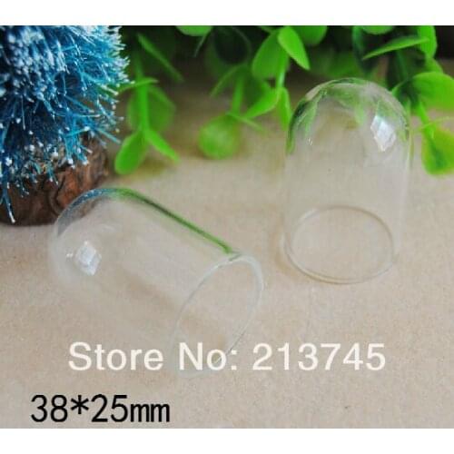 Free ship! 100pcss/lot DIY 38*25mm glass globe ,glass bubble dome , glass bottle , glass vial pendant