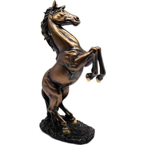 BUF Black White Copper Horse Statue Resin Craft Home Decoration Sculpture European Style Simple House Decor Ornaments Gifts
