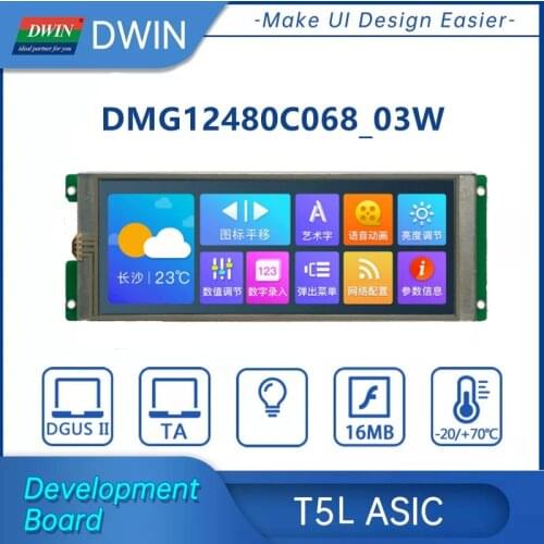 DWIN Smart LCM TFT LCD HMI Touch Panel Intelligent Display 6.8 Inch DMG12480C068_03W Device UART