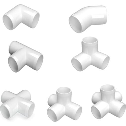 PVC Furniture Fitting Pipe Connectors Schedule 40 PVC Fitting 2 3 4 5 Way Elbow Tee Cross