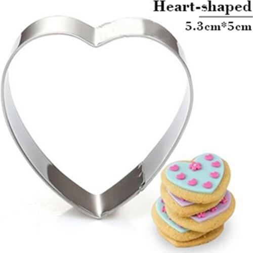 Hot Love Heart Cookie Tools Cutter Mould Biscuit Press Icing Set Stamp Mold Stainless Steel Baking Accessories Kitchen Supplies