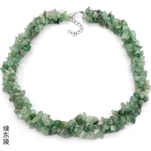 Hot Sale Natural 3ROW Irregular stone Crystals Agates Stone 45cm Necklace Wholesale