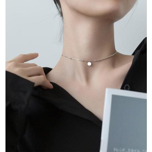 Silver Choker Necklaces 925 Sterling Silver Pendants Necklaces