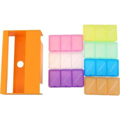 Pill Medicine Box Holder Organizer Weekly 7 Day 21 Slots Pill Storage Box For Medications Supplements Vitamins