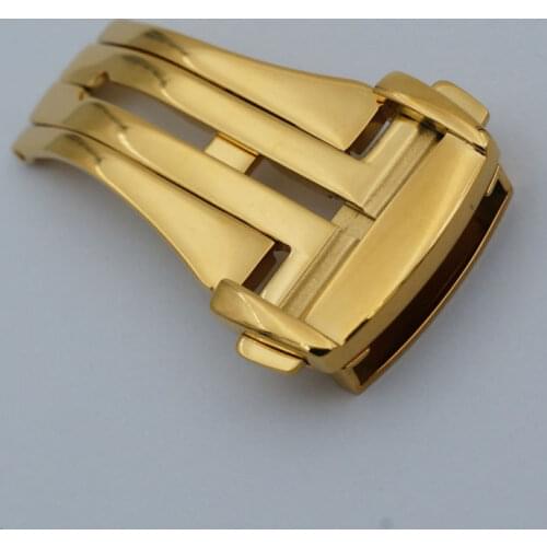 MAIKES 16mm 18mm 20mm watch band Leather Strap buckle High quality Stainless Steel Deployment clasp for OMEGA watch