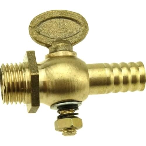 Brass Drain Pet Cock Valve Gas Oil Fuel Engine Motor For 10 mm Hose ID x 1/4" 3/8" 1/2" BSPP (G)