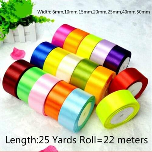 25yard 6/10/15/20/25/40/50mm silk ribbon wedding party festive event decoration crafts gifts DIY wrapping sewing fabric supplies