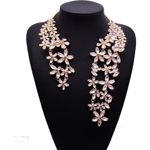 Best lady 2016 New Colorful Fashion Flower Crystal and Acrylic Gem Maxi Statement Choker Colorful Collar Choker Necklace 2521