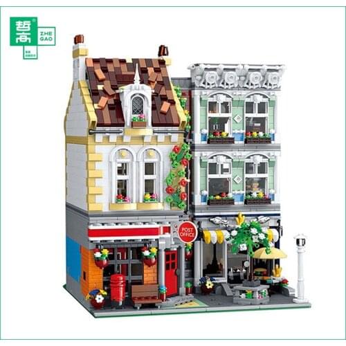 New Modular Building 10198 Brick Square Post Office Compatible MOC 22101 Blocks Bricks Educational Toy Birthday Gifts