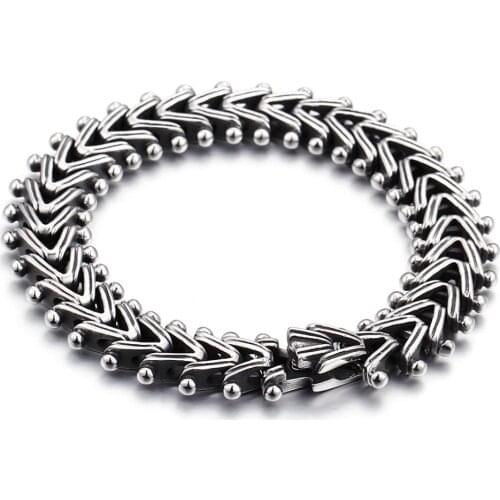 HAOLYNJOY Retro Arrow Pattern Combination Chain Mens Stainless Steel Punk Style Bracelet Jewelry