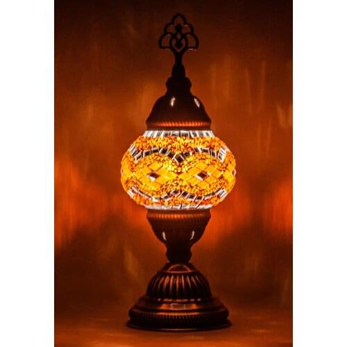 Desktop Small Orange Yellow Mosaic Lamp Authentic Table Lamp Authentic Lamp Pattern Stylish Small Table Chandelier Authentic