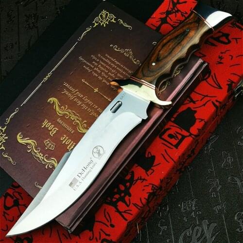PEGASI U.S.A(DEHONG )SA78 enhanced hunting straight blade rescue knife camping straight blade Mirror light tactical knife
