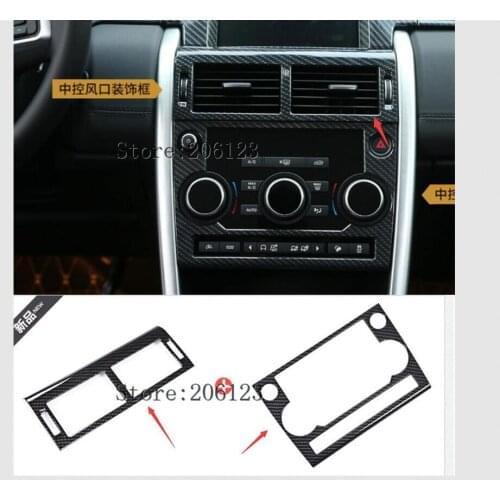 Carbon Fiber Surface For Land Rover Discovery Sport 2015 2016 2017 ABS Center Console AC Vent Outlet Trim Car Accessories 1PC