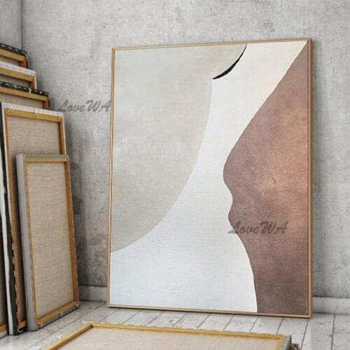 Simple Abstract Oil Painting With Color Stitching Wall Art Home Decor Picture Modern Oil Painting On Canvas Unframed Artwork