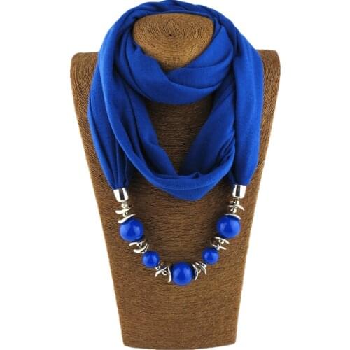 RUNMEIFA New Pendant Scarf Necklace Bohemia Necklaces For Women Chiffon Scarves Pendant Jewelry Wrap Foulard Female Accessories