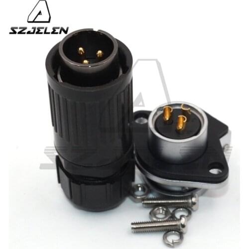 HP20 series, Waterproof 3 pin LED Connector Aviation Automotive Plug&Socket Panel Mount