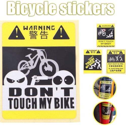 Reflective Bike Stickers Don't Touch My Bike Decorative Night Warning Sticker Decal for Scooter Riding Safety B2Cshop