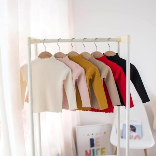 Baby Girls Sweater Turtleneck Baby Girl Sweaters Ribbed Knitted Toddler Sweater for Girl Cotton Kids Sweaters Girls Pullovers