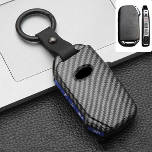 Carbon silicone Remote Car Key Case KeyChain For KIA Sportage R GT Stinger GT Sorento Cerato Forte2018 2019 Key Shell Holder