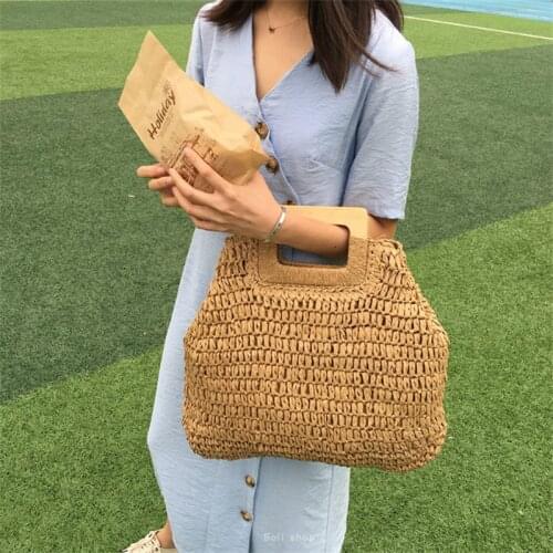 High Capacity Large Summer Beach Straw Bags 2021 Simple Luxury Fashion Travel Ladies Handbags Tote