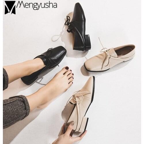 2019Lace Up british slip on oxford shoes women work flats loafers casual single brogues shoes derbies mules famous brand creeper