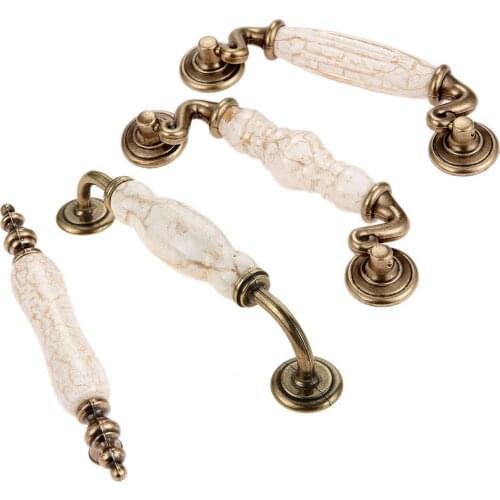 1Pc Antique Furniture Handle Marble Vein Knobs and Handles Ceramic Handles for Kitchen Cupboards Cabinet Door Knobs Drawer Pulls