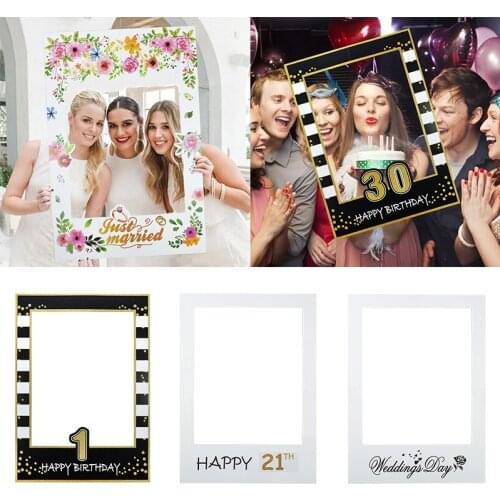 1pc Just Married Photo Booth Props Wedding Adult Birthday Party 1st 21th 30th 40th 60th Photobooth Decoration Supplies