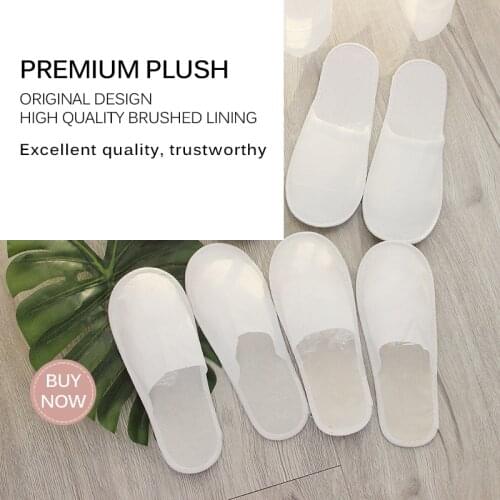 10 Pairs Men Women Fluffy Spa Party Disposable Slipper Home Non Slip Closed Toe Hotel Use Bathroom Travel Sanitary Guest