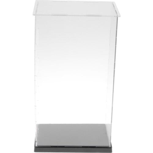 14x19x34cm Transparent Display Show Case with Black Base for Figures Model 3D Models Product Samples Collection Display
